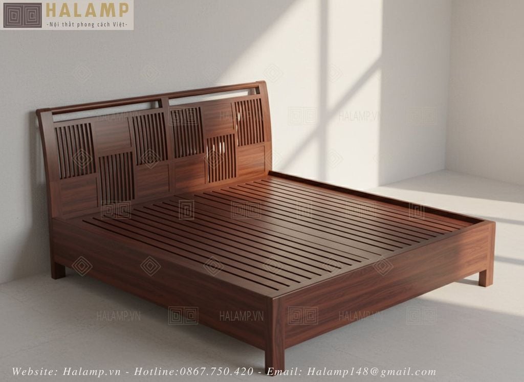 Mẫu giường ngủ gỗ tự nhiên đẹp