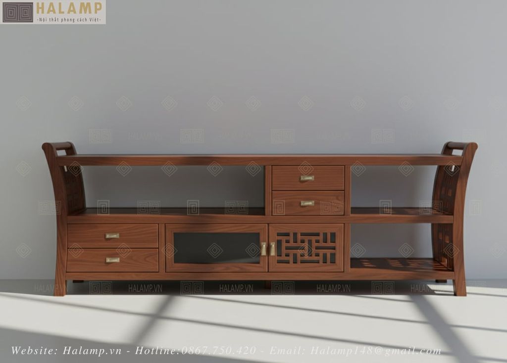 Hình ảnh chi tiết kệ ti vi Grand bois indochine KTV004