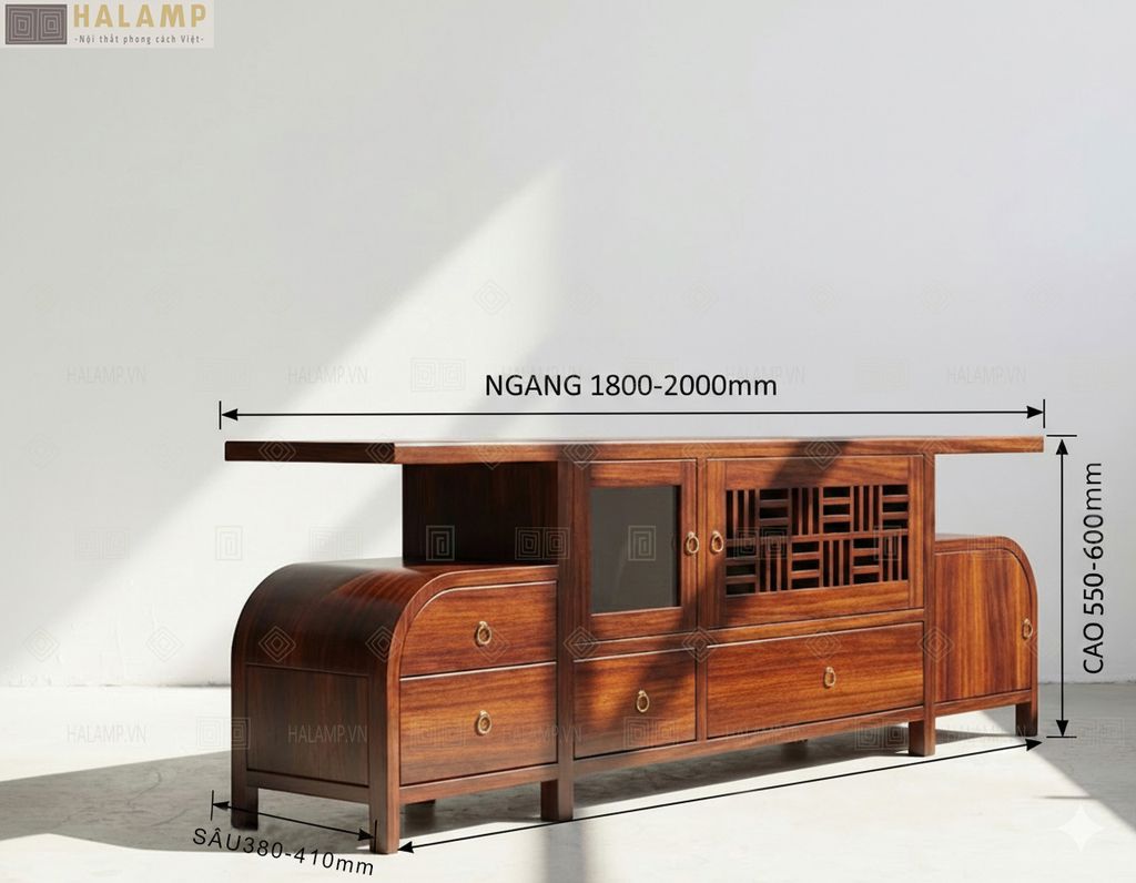 kích thước kệ ti vi gỗ hiện đại