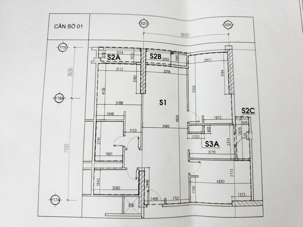 Mặt bằng hiện trạng căn hộ park 10 times city cải tạo