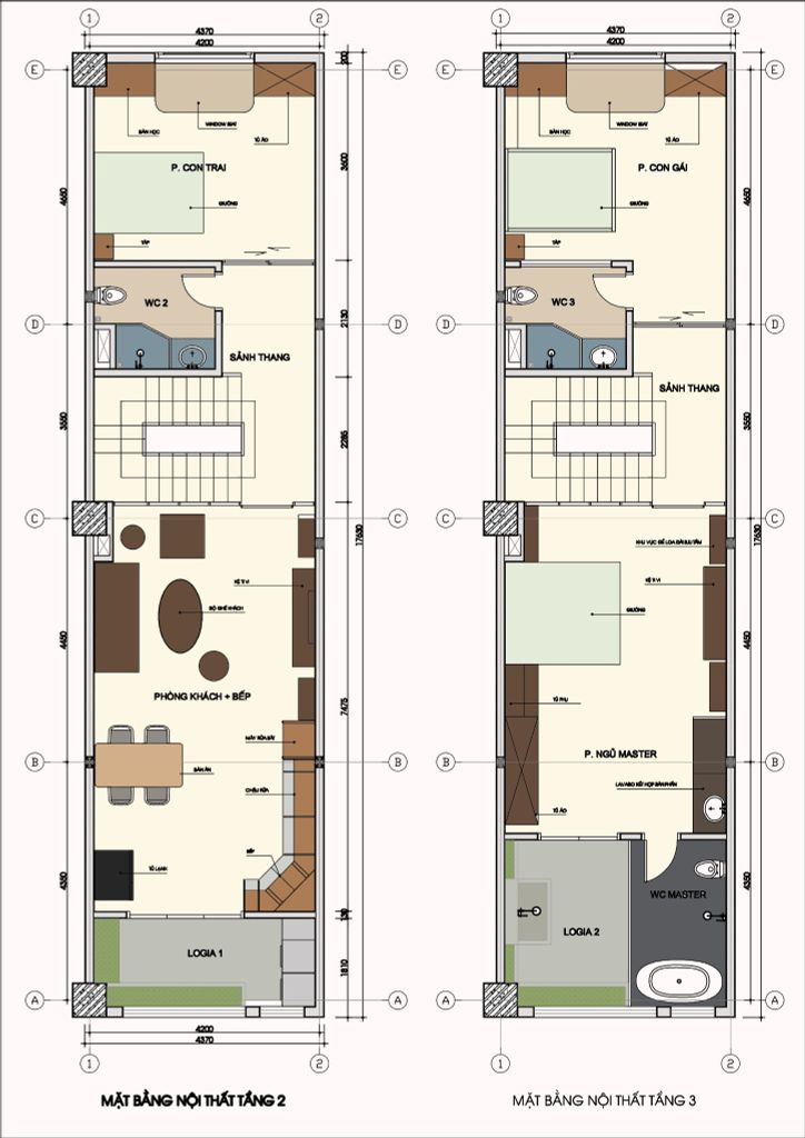 Mặt bằng bố trí nội thất căn shophouse