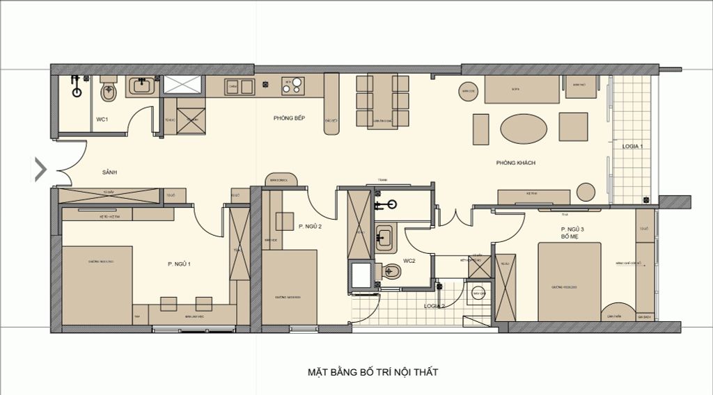 Mặt bằng bố trí nội thất căn hộ