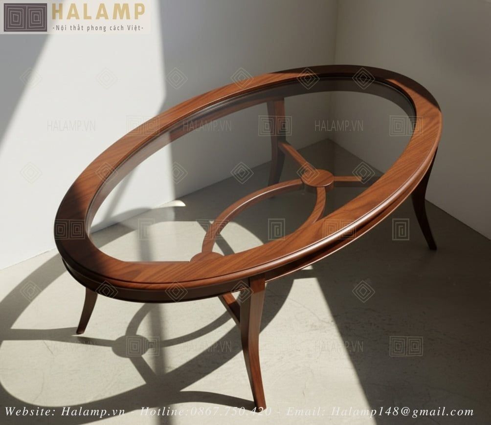 bàn trà gỗ tự nhiên được phát triển theo tinh thần nội thất Việt
