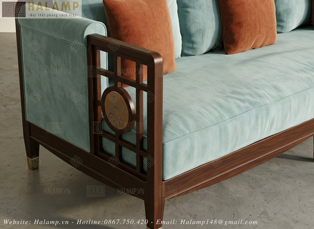 Chi tiết ghế sofa indochine Halamp