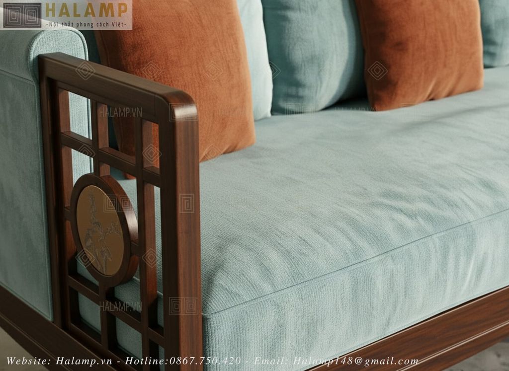 Chi tiết ghế sofa indochine Halamp