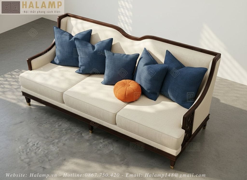 Băng ghế dài sofa indochine hiện đại