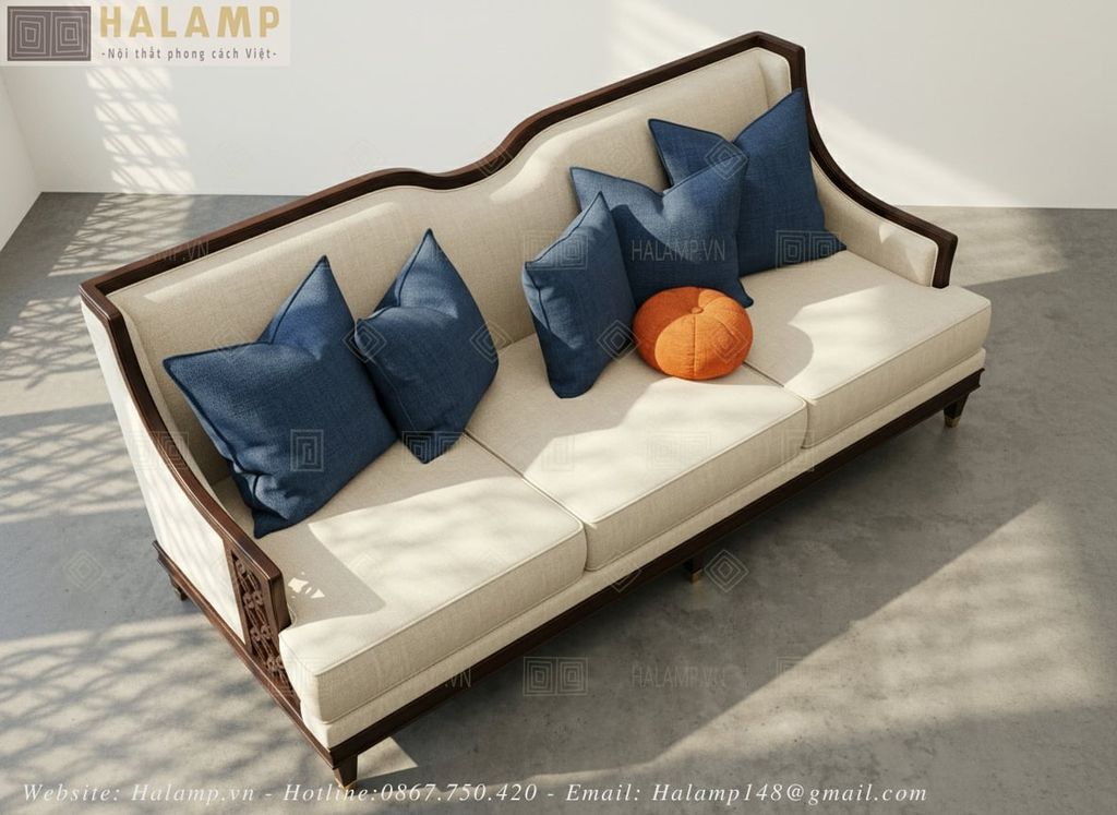 Băng ghế dài sofa indochine hiện đại
