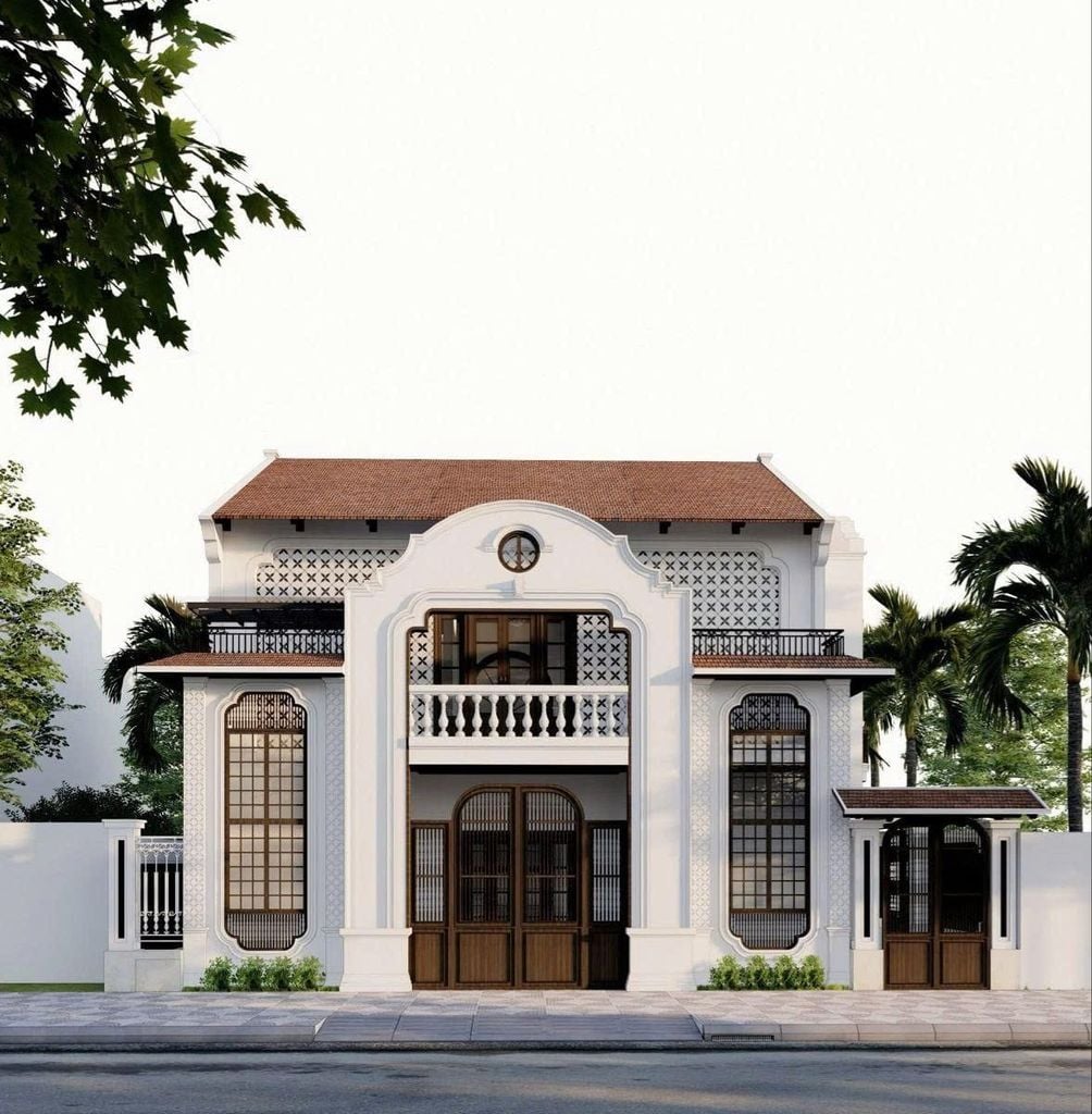 Thiết kế nội thất phòng khách biệt thự nhà vườn ở quê