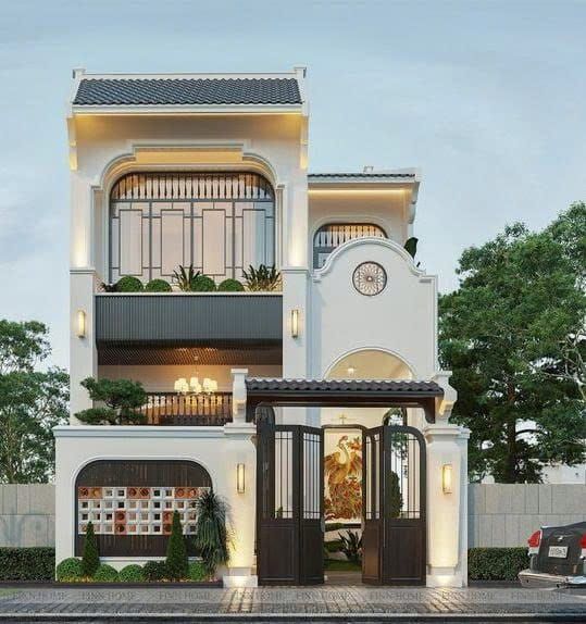 Thiết kế nội thất phòng khách biệt thự nhà vườn ở quê