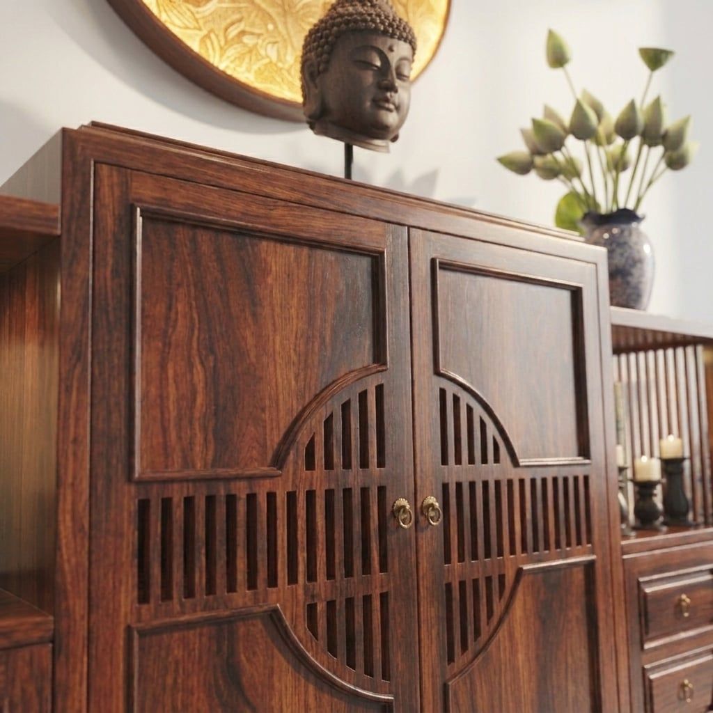 Chi tiết tủ thiền gỗ tự nhiên