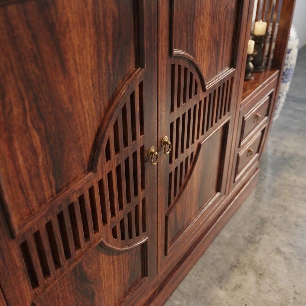 Chi tiết tủ thiền gỗ tự nhiên