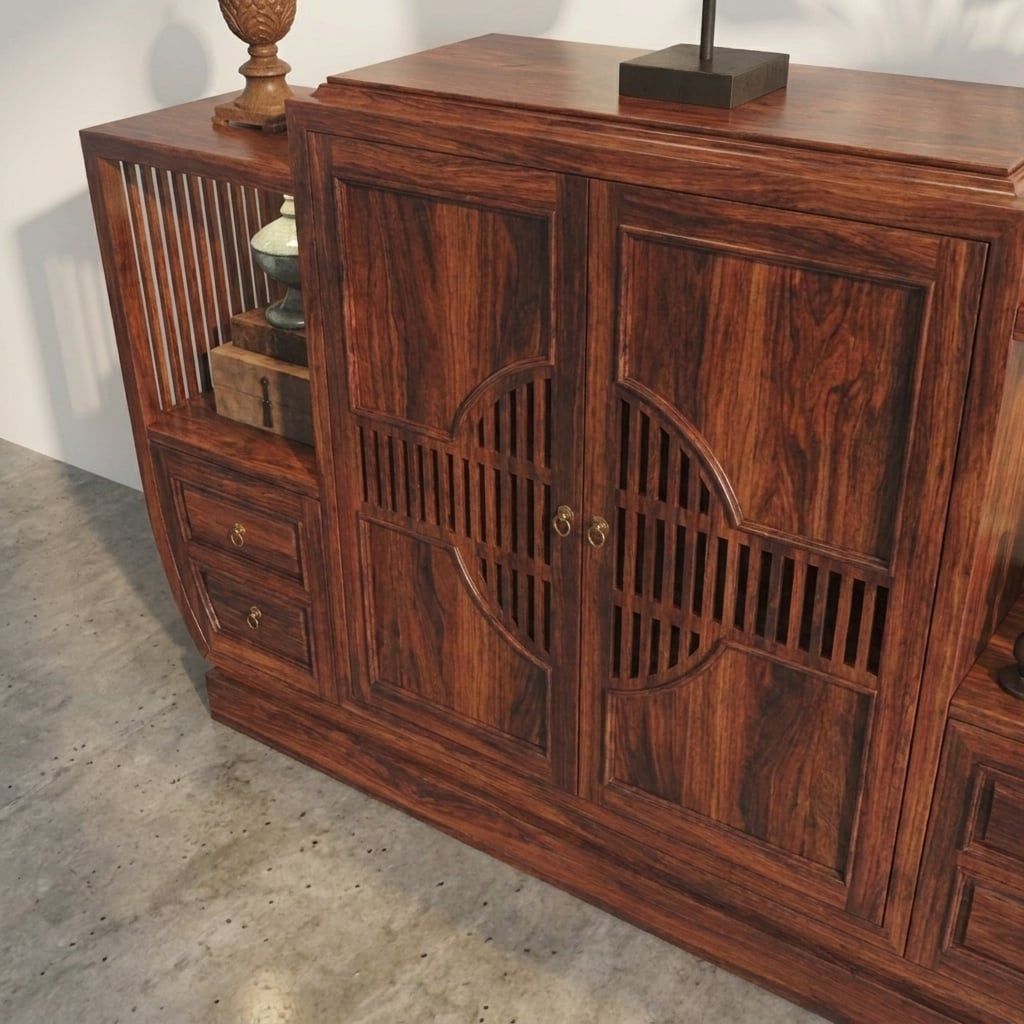 Chi tiết tủ thiền gỗ tự nhiên