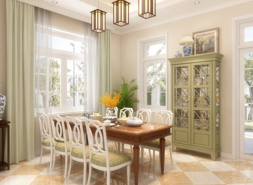 Phòng ăn mang nhiều nét cách tân châu âu