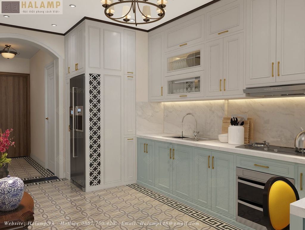Hình ảnh 3d thiết kế phòng bếp căn hộ