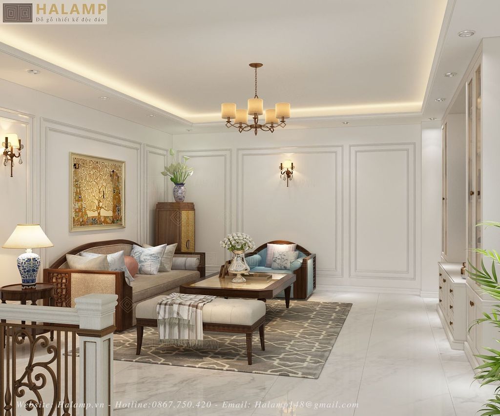 Nội thất tân cổ điển nhẹ nhàng