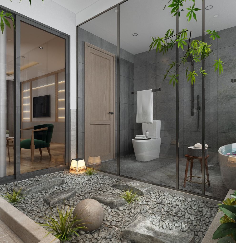 Thiết kế phòng wc master tầng 3