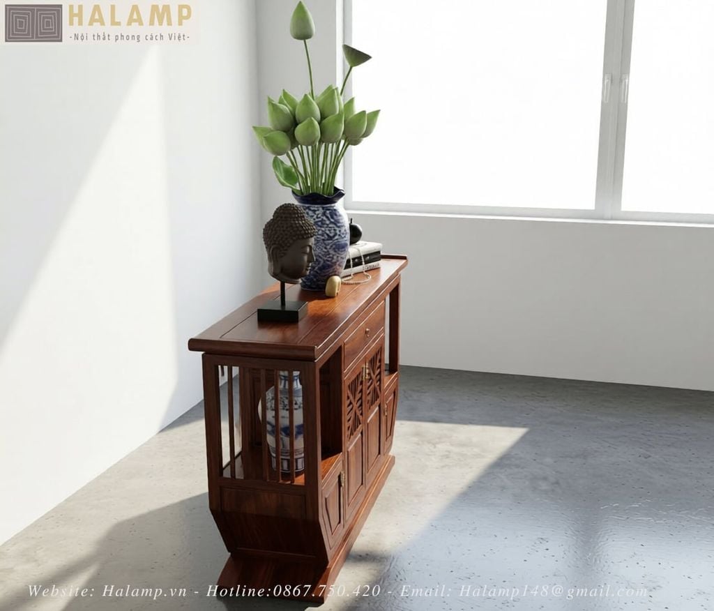 Chi tiết tủ console phong cách Việt