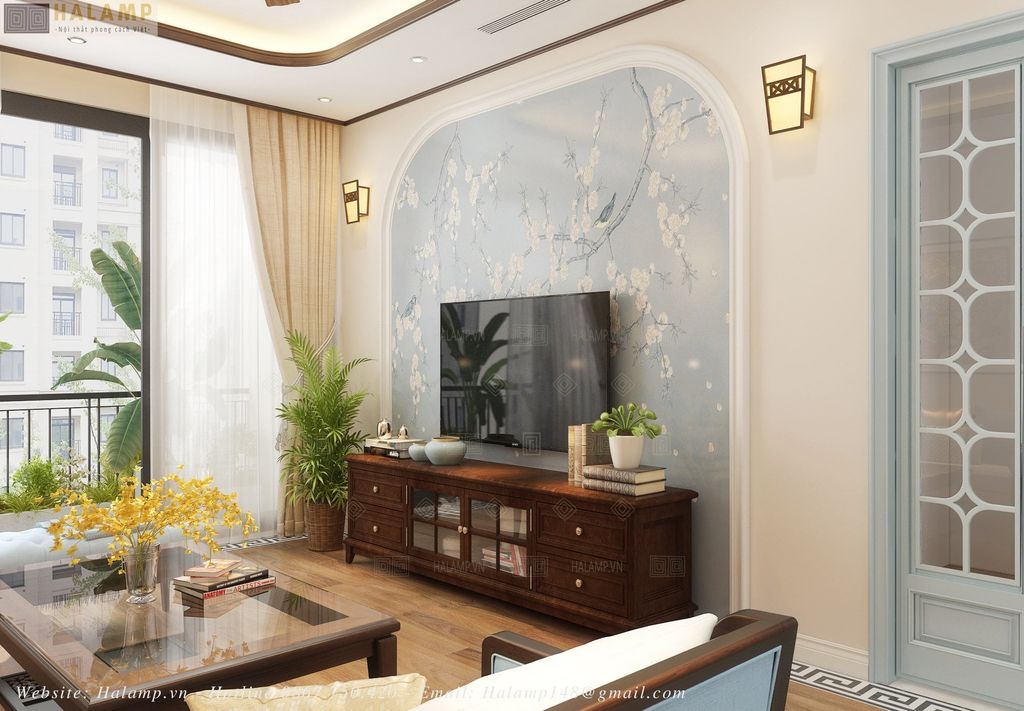 Hình ảnh 3d thiết kế phòng khách căn hộ