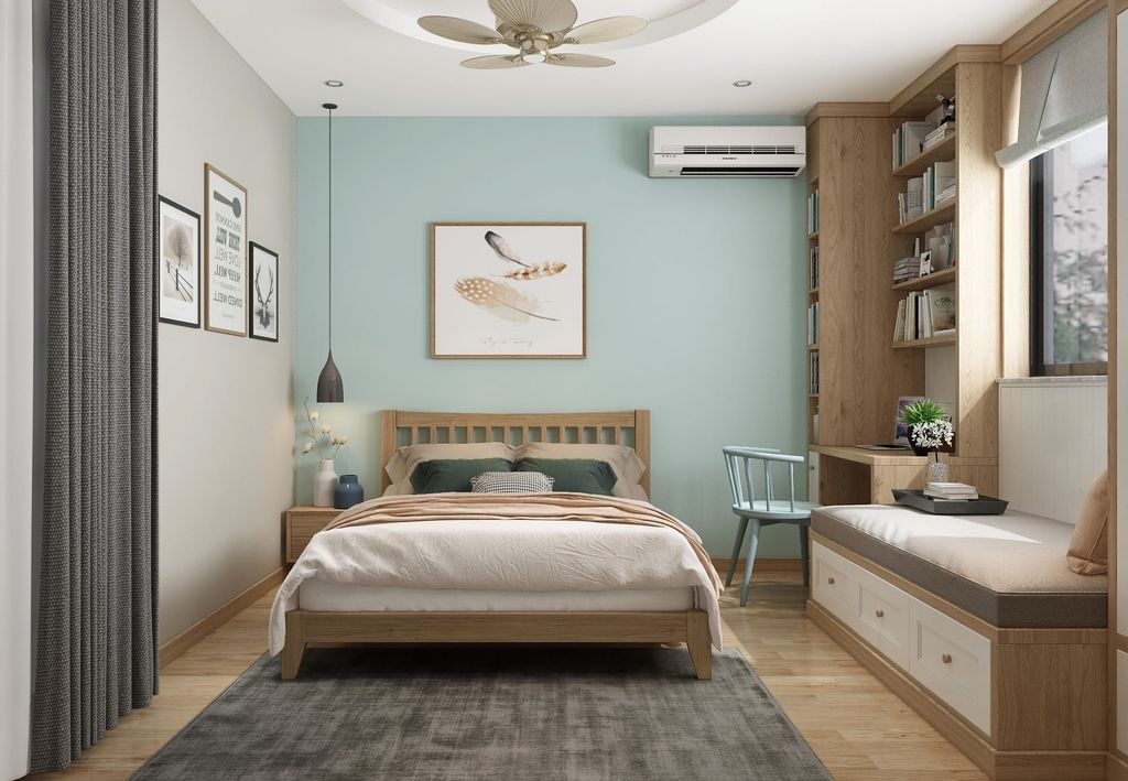 Thiết kế phòng ngủ con trai tầng 2