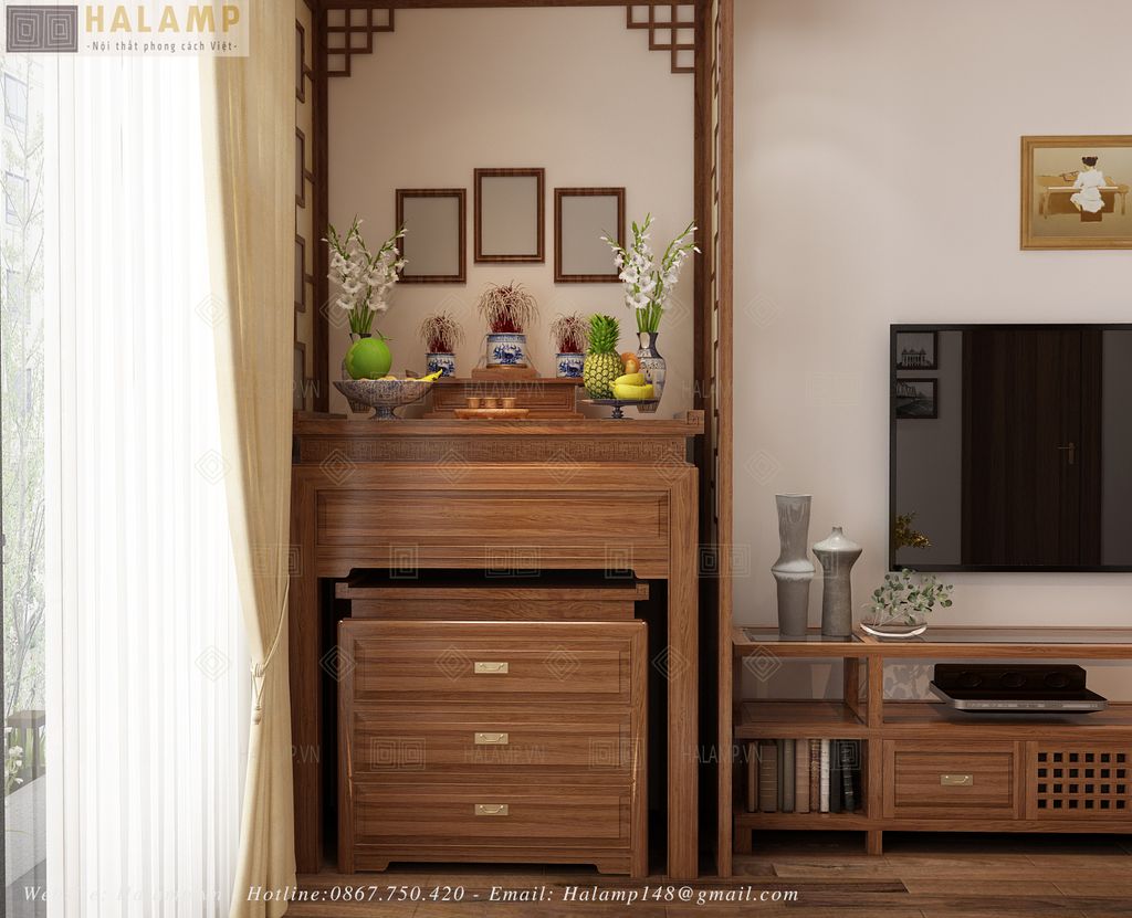 Chi tiết bàn thờ nhỏ gọn cho chung cư