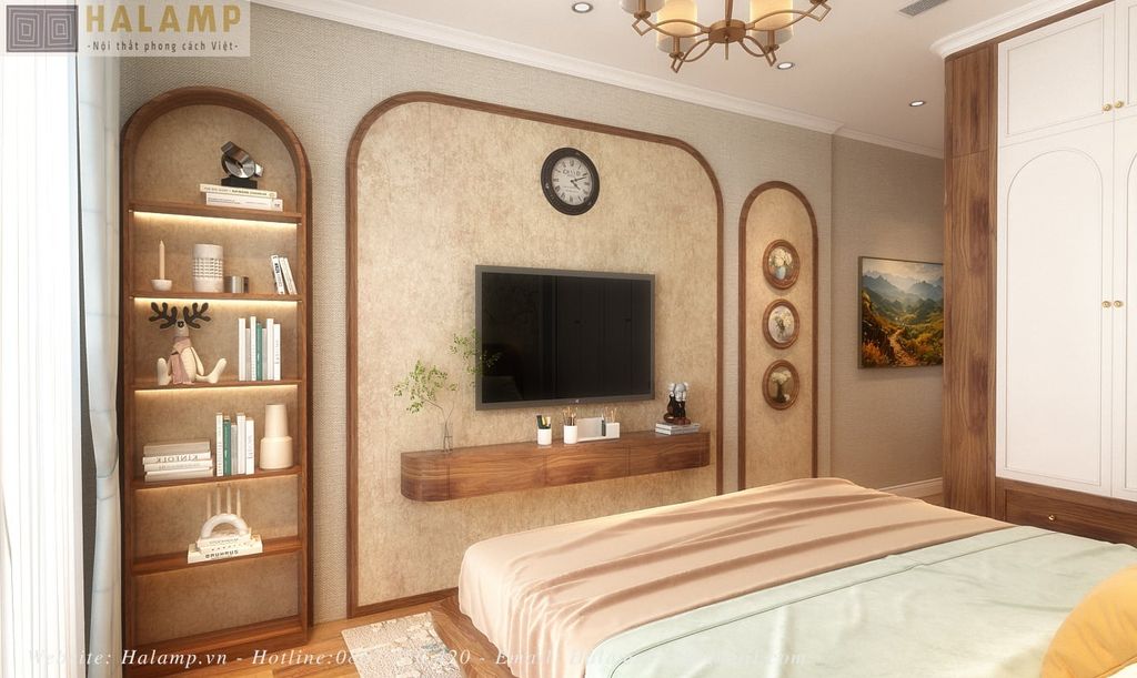 Phòng ngủ bố mẹ được thiết kế mới giữ lại giường