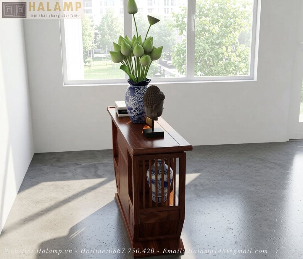 Chi tiết tủ console phong cách Việt