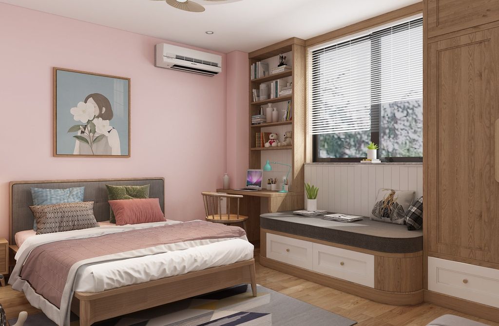 Thiết kế phòng ngủ con gái tầng 3