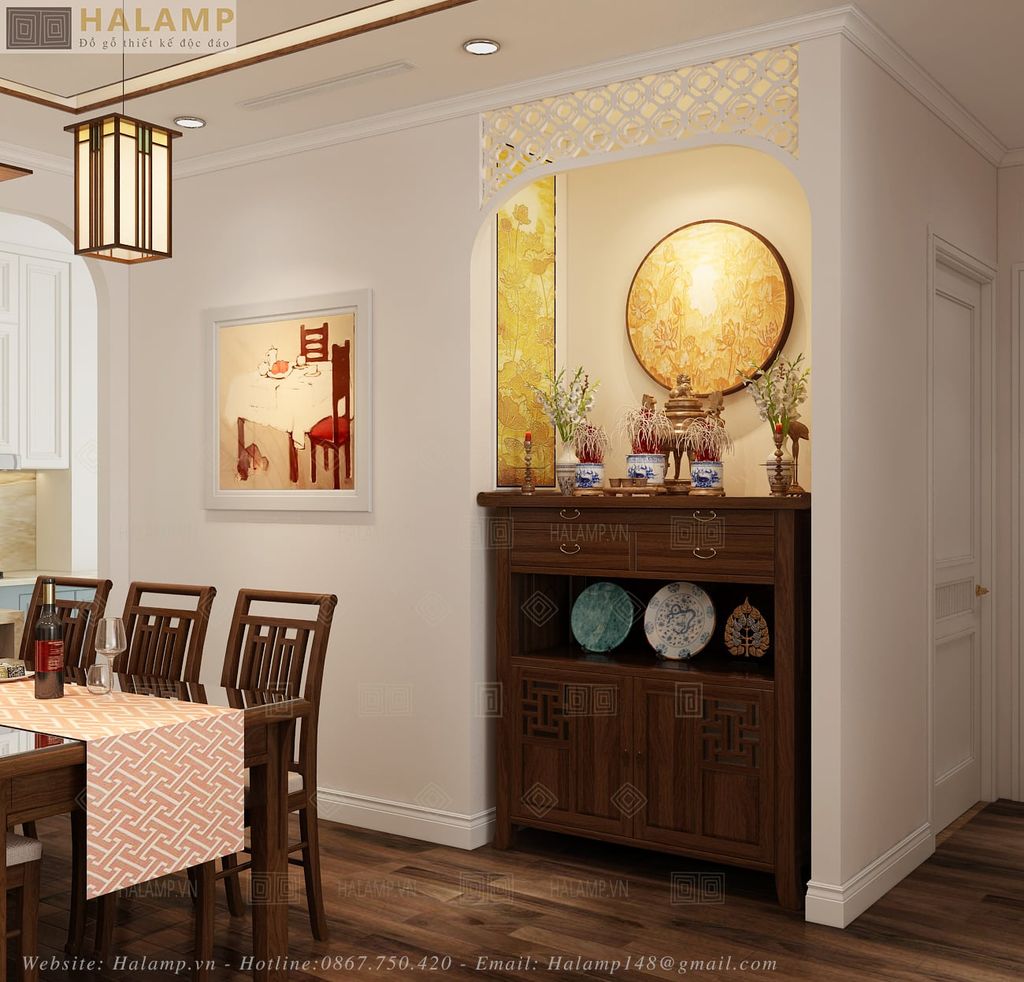 Mẫu tủ thờ trong không gian phòng dành cho chung cư