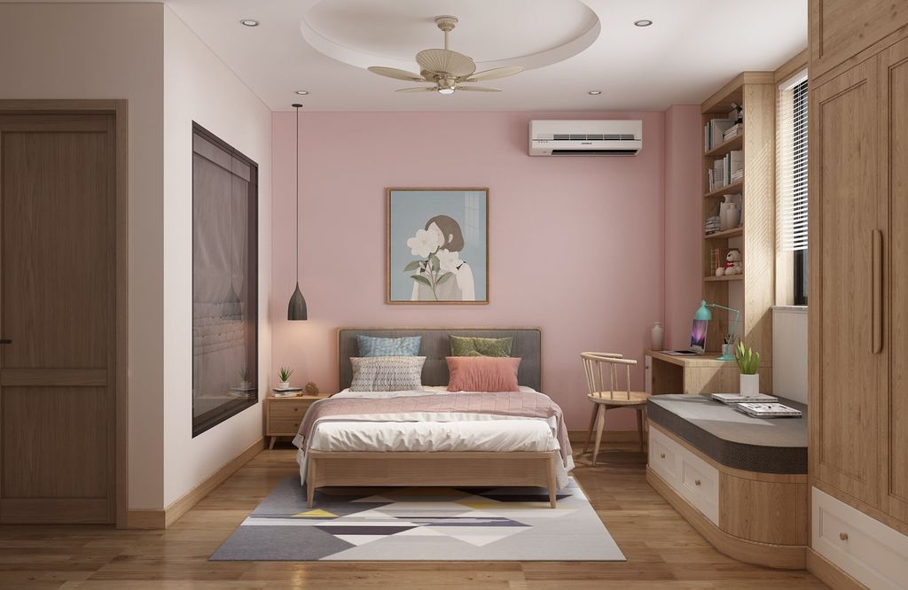 Thiết kế phòng ngủ con gái tầng 3
