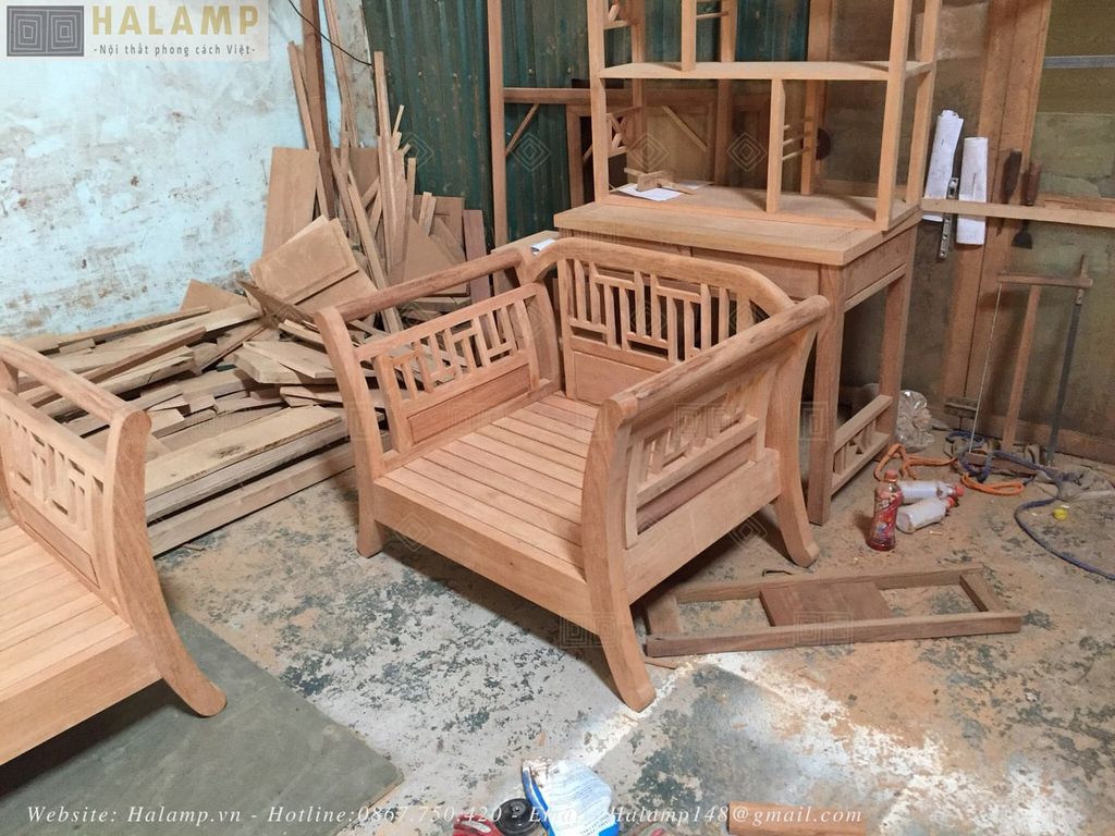 sofa ghế đơn grandbois chất liệu gỗ gõ
