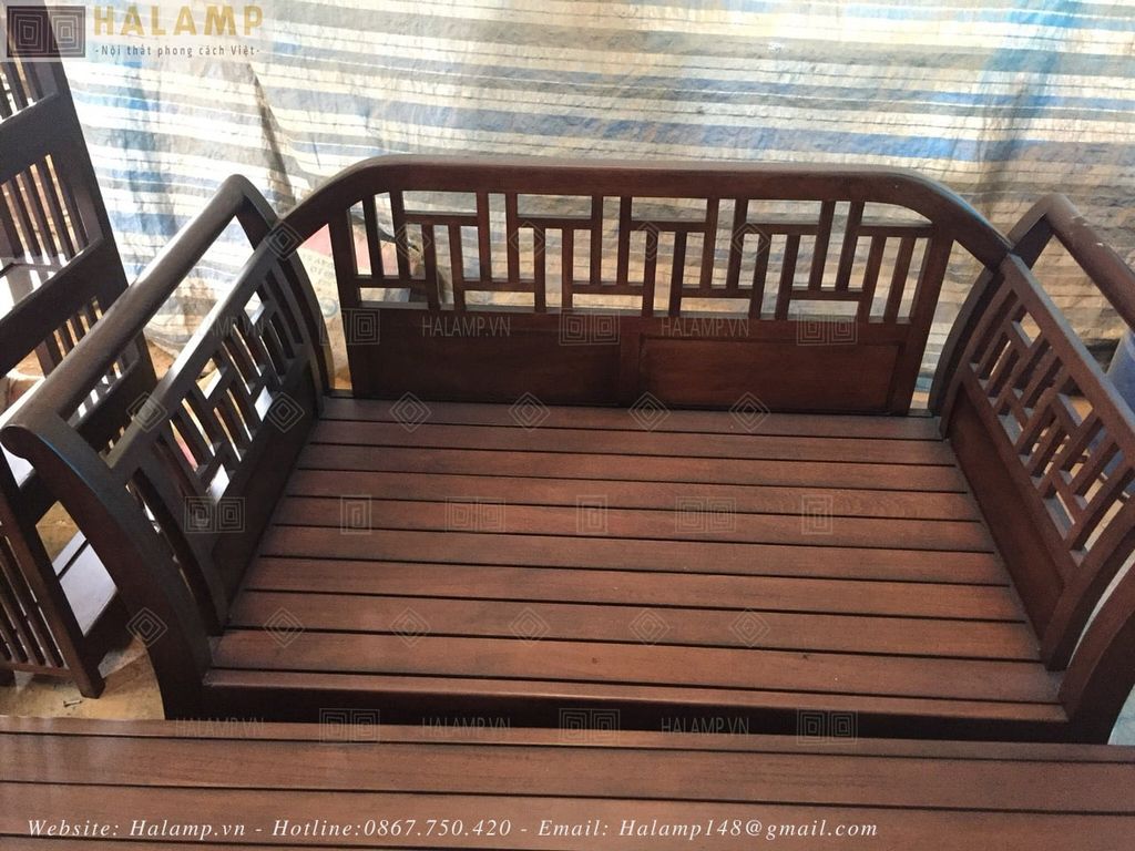 sofa ghế đôi grandbois chất liệu gỗ gõ