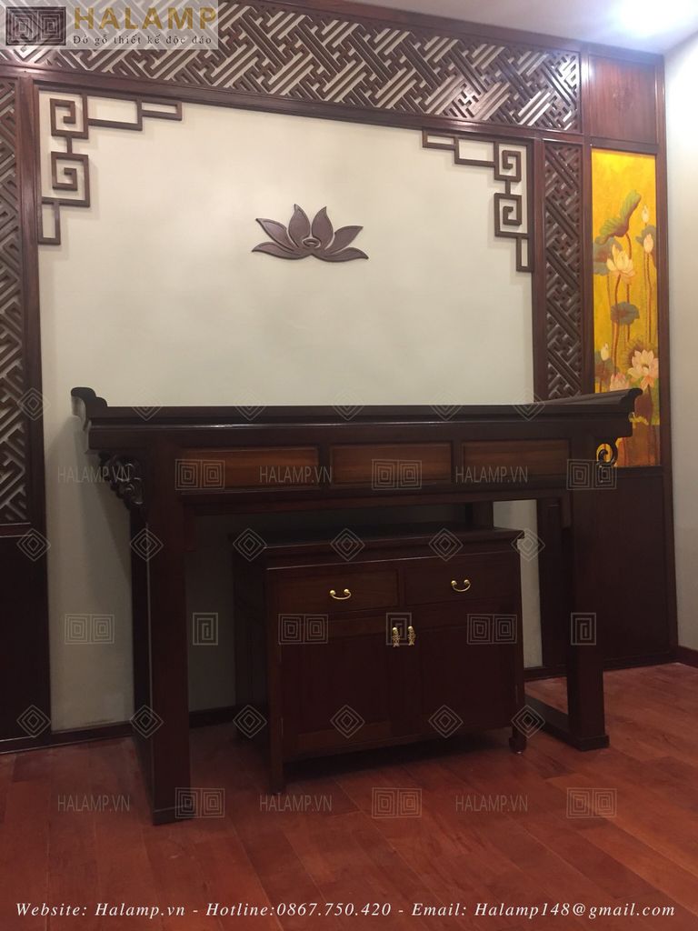Hình ảnh thi công mẫu bàn thờ gia tiên BTV001 1970mm