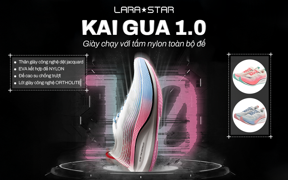 GIÀY CHẠY BỘ LARA STAR LS1049 - TẤM NYLON FULL ĐẾ