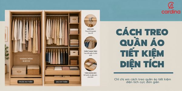 Hướng dẫn cách treo quần áo tiết kiệm diện tích cực đơn giản