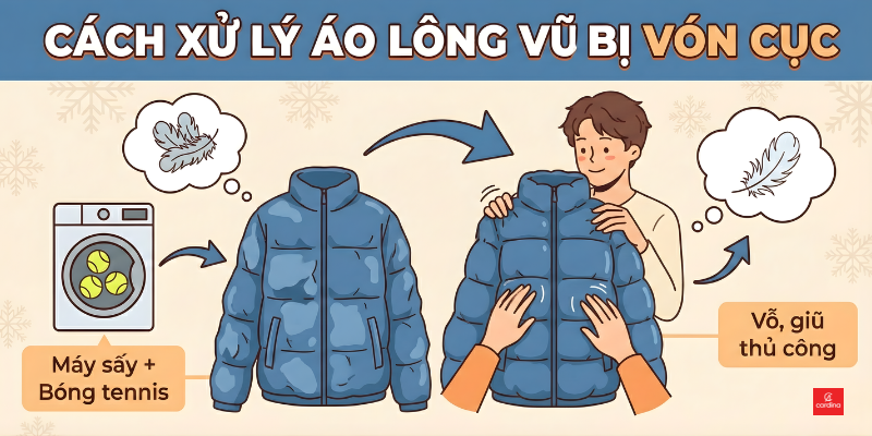 Lưu ngay cách xử lý áo lông vũ bị vón cục sau khi giặt tại nhà hiệu quả 100%