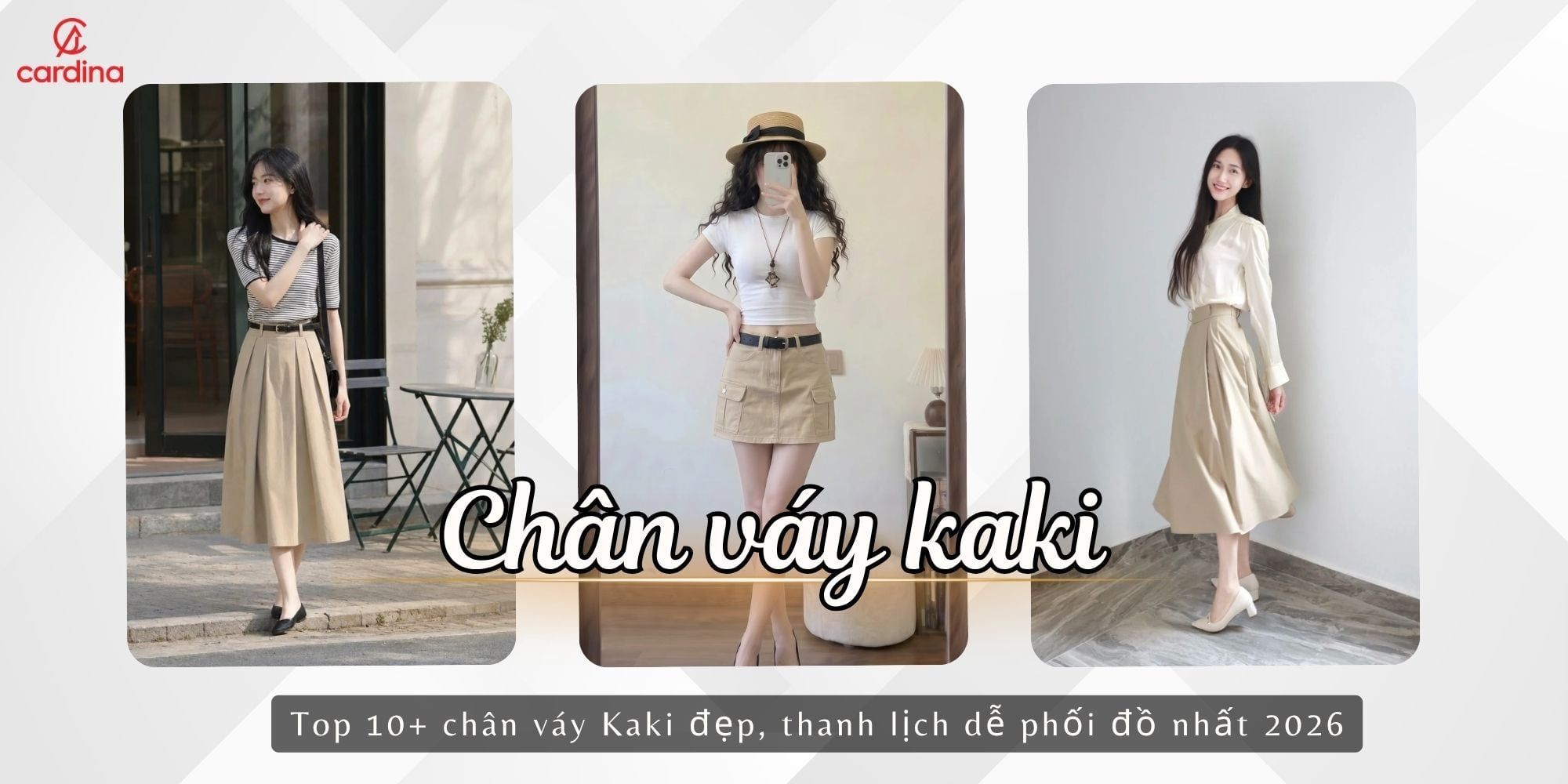 Top 10+ chân váy Kaki đẹp, thanh lịch dễ phối đồ nhất 2026