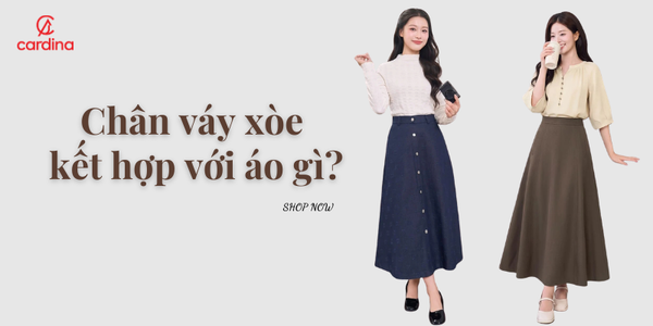 Chân váy xòe kết hợp với áo gì đẹp giúp nàng đốn tim mọi chàng trai
