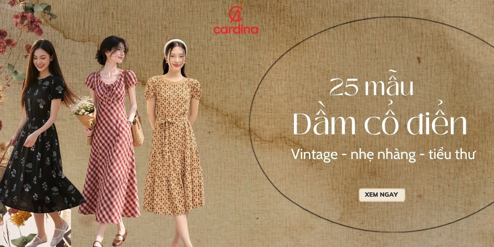 25 Mẫu đầm cổ điển, đầm vintage nhẹ nhàng, tiểu thư