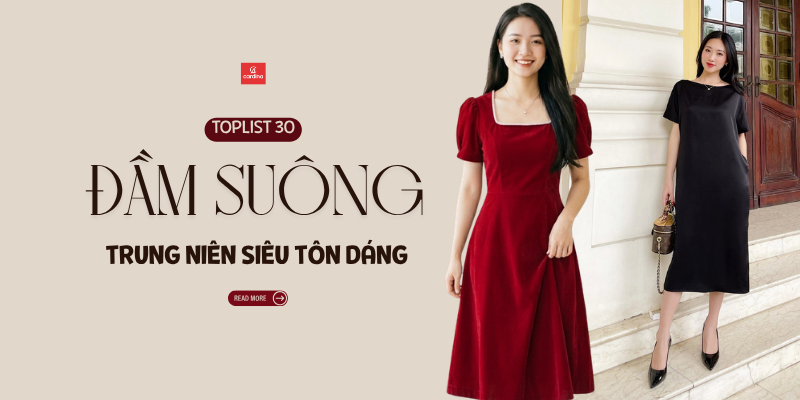 Top 30 mẫu đầm suông trung niên đẹp, tôn dáng không thể bỏ qua