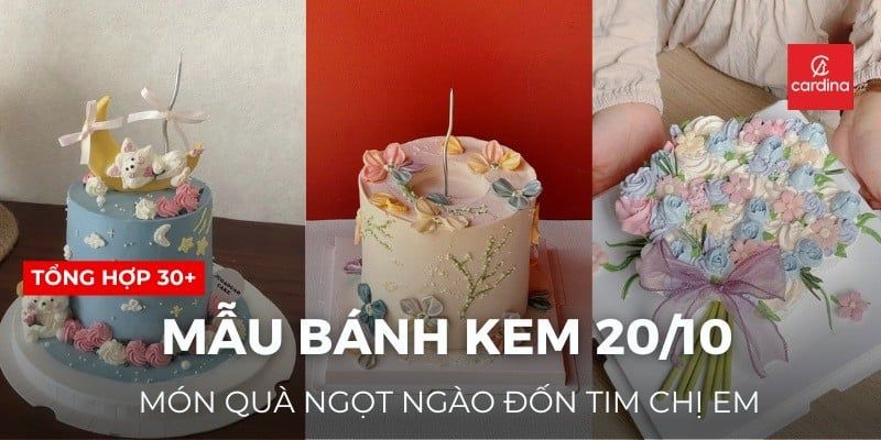 30+ Mẫu Bánh Kem 20/10 Đẹp Tan Chảy: Món Quà Ngọt Ngào Đốn Tim Chị Em