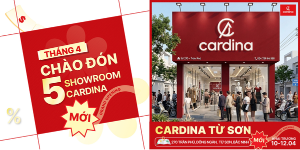 [SỰ KIỆN] THÁNG 4 BÙNG NỔ – CARDINA ĐỒNG LOẠT KHAI TRƯƠNG 5 SHOWROOM MỚI TẠI MIỀN BẮC!