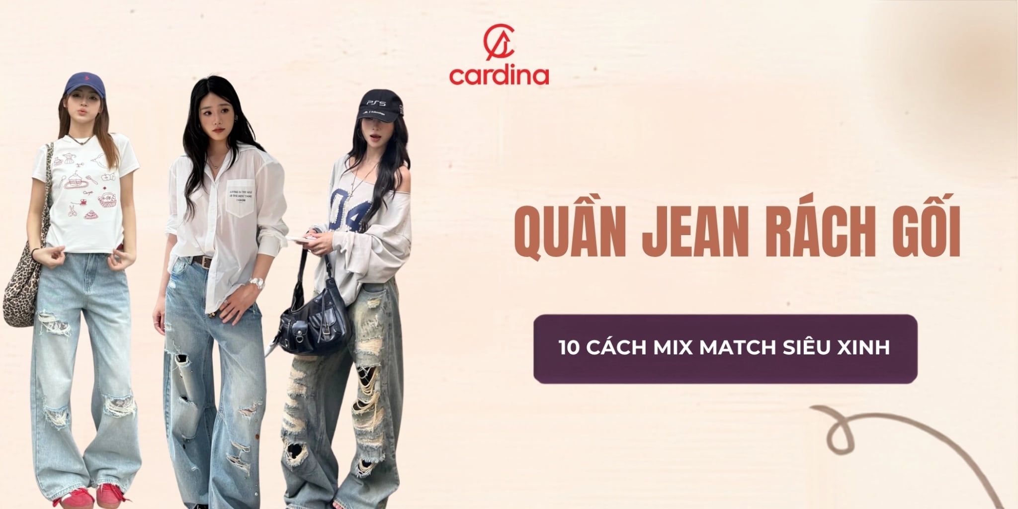 Top 10 cách phối đồ với quần jean rách gối cho nữ cực cá tính