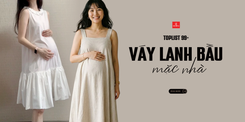 Bỏ tủ ngay các mẫu váy lanh bầu mặc nhà cho mẹ bầu xinh như thiếu nữ