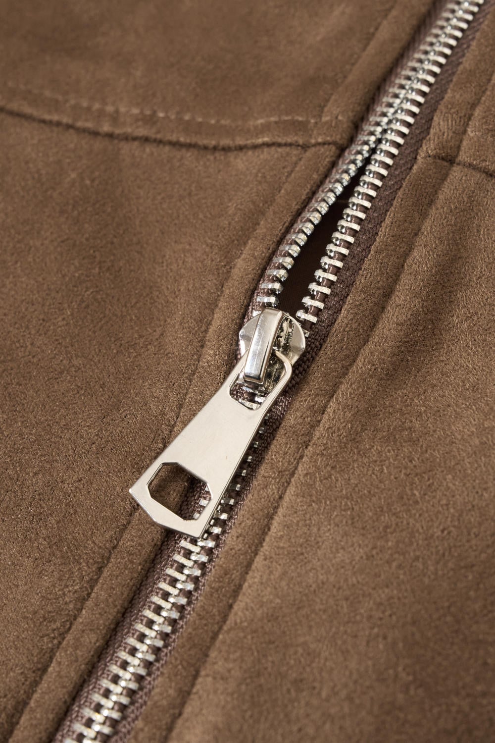 Áo khoác ngắn da lộn dáng suông cá tính có lót trong