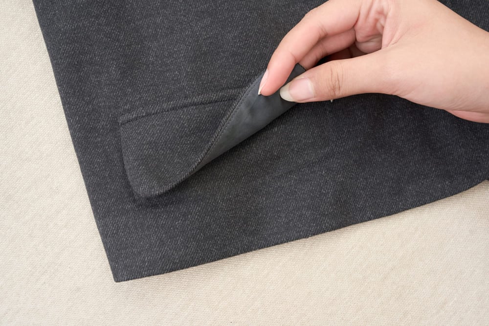 Áo khoác dạ ép nữ lót habutai dáng ngắn cổ tròn Delicate