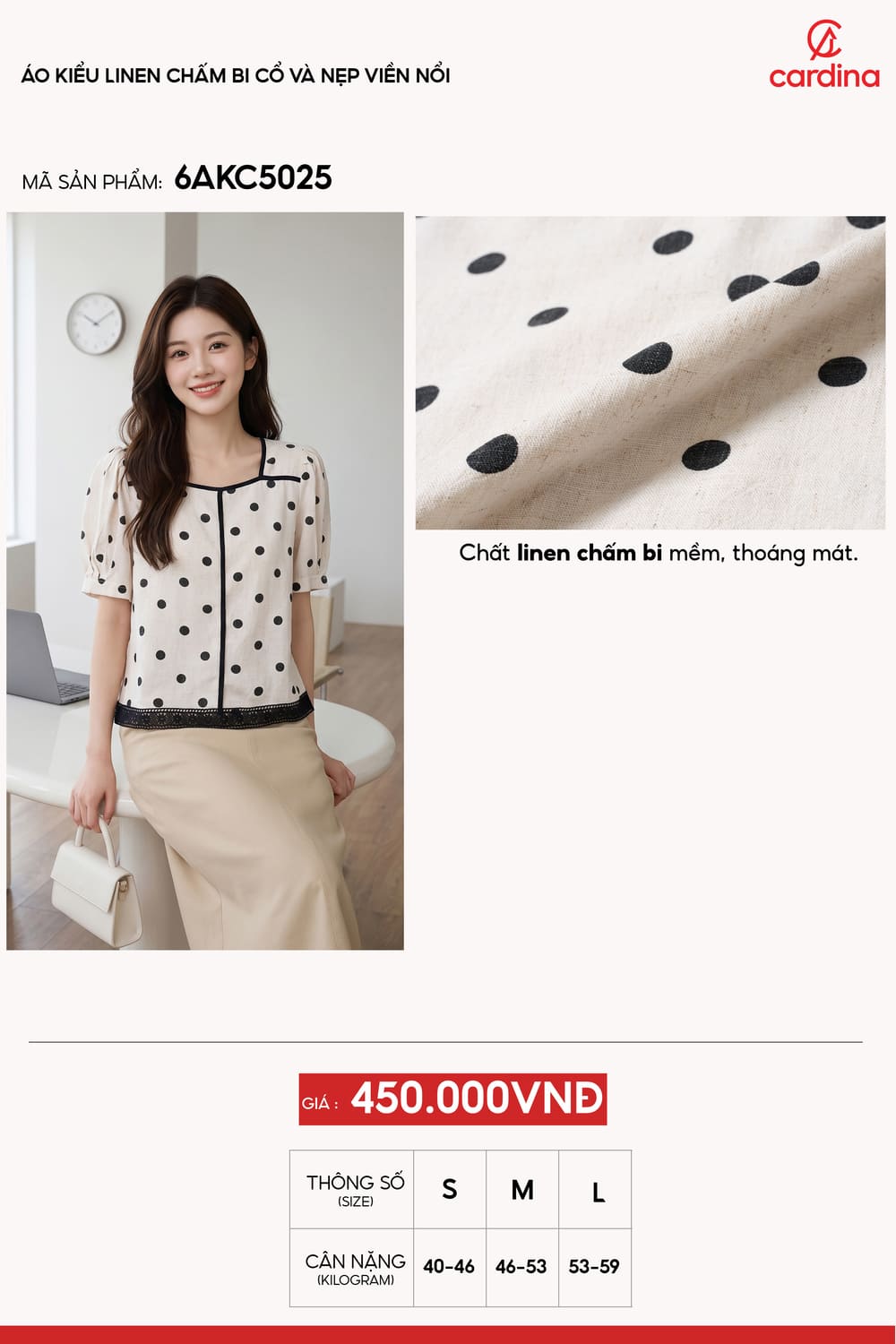 Áo kiểu linen chấm bi viền NOHU009 Cổng Game Nổ Hũ Uy Tín Số 1 Việt Nam