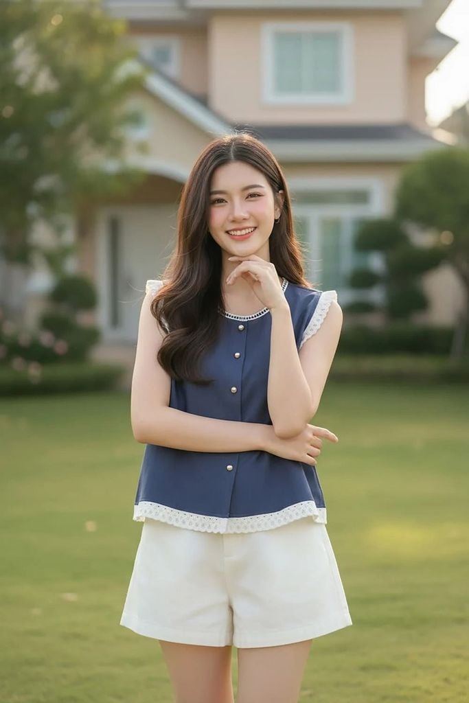 Áo kiểu mặc với váy rời đẹp