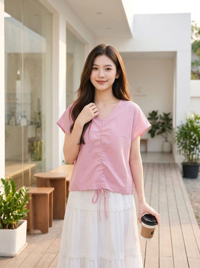 Áo kiểu mặc với váy rời đẹp