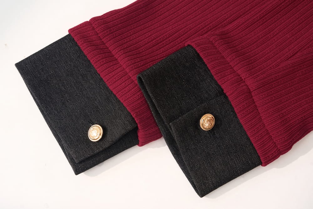 Áo thun nữ Cardina dài tay dáng ôm phối cổ polo