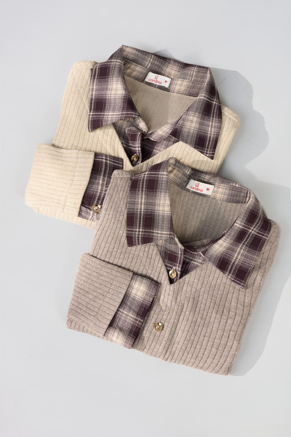 Áo nỉ tăm dài tay phối cổ đức giả 2 lớp phong cách Hàn Quốc